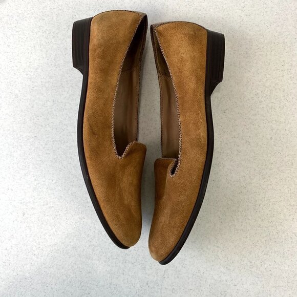 Etienne Aigner Tan Leather Suede Loafers 9 - Picture 8 of 12